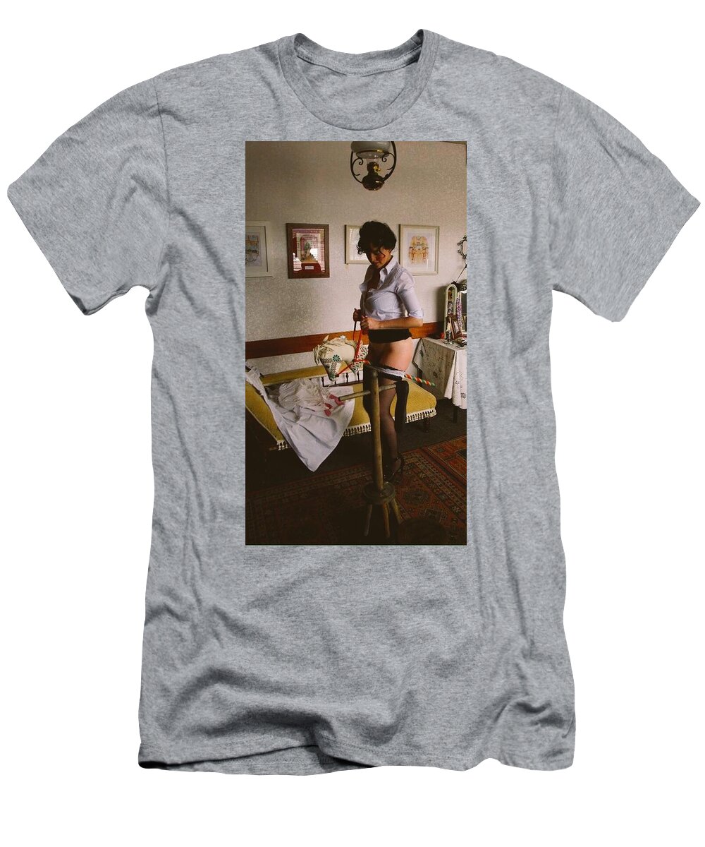 Bare T-Shirt featuring the photograph Kate on the Spanking Hobby Horse by Asa Jones