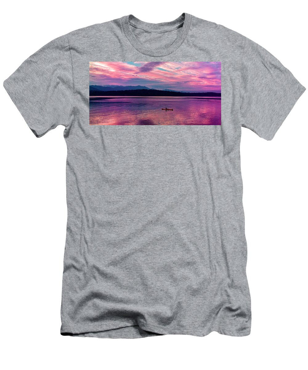 Kayak T-Shirt featuring the photograph Kayak on Dabob Bay by Greg Reed