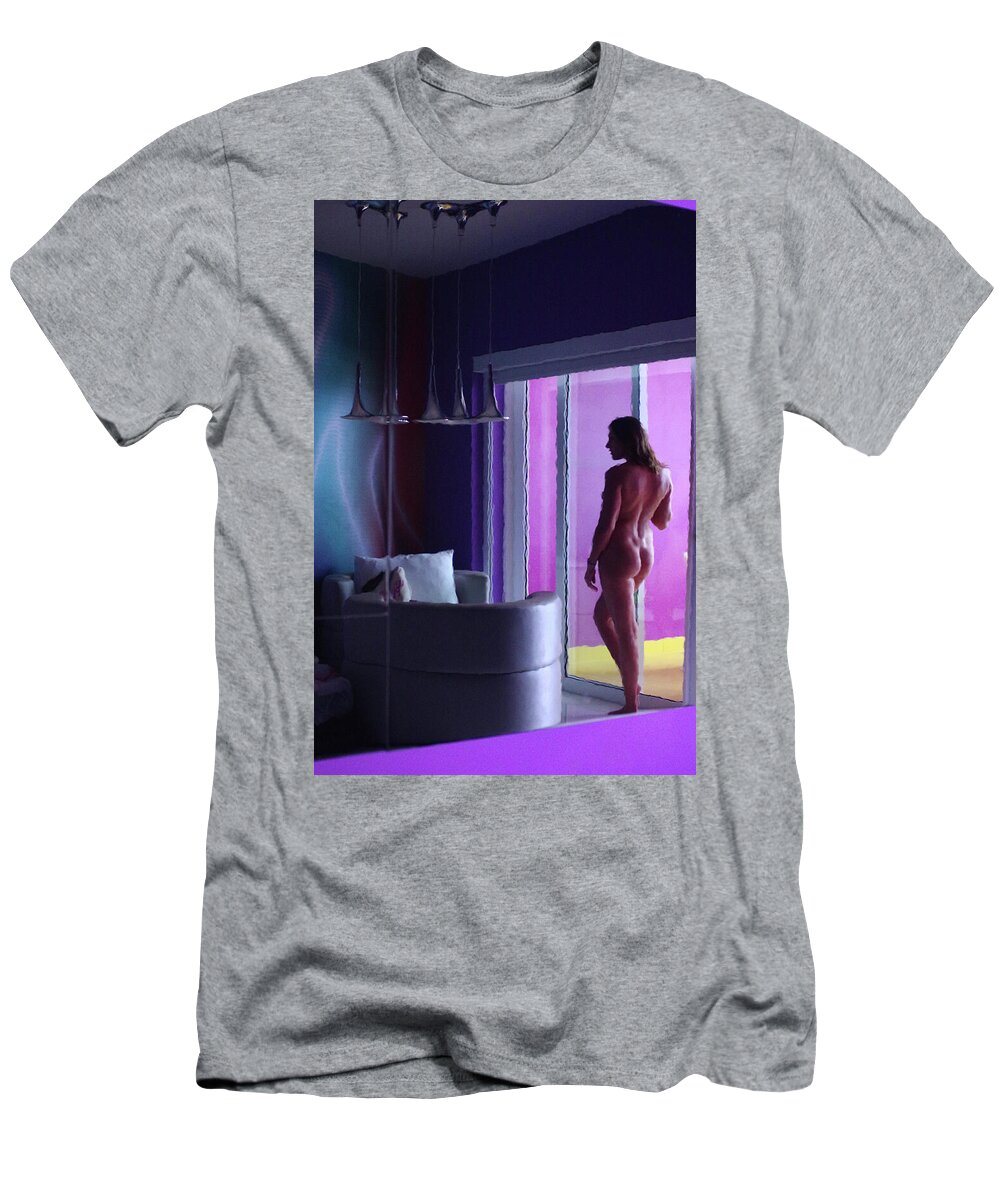 Nude Female Deco T-Shirt featuring the photograph Kebt1107 by Henry Butz