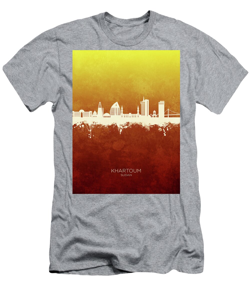 Khartoum T-Shirt featuring the digital art Khartoum Sudan Skyline #35 by Michael Tompsett