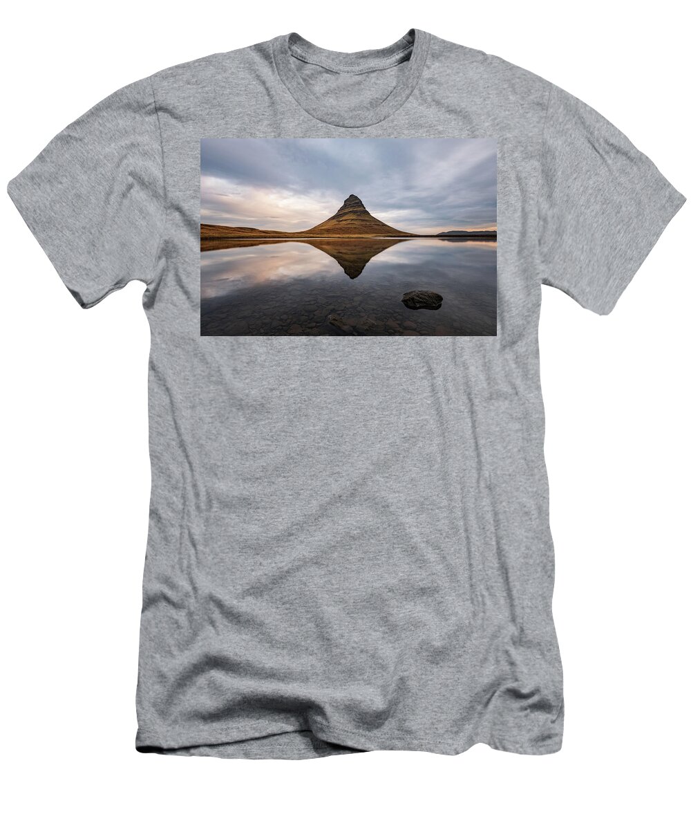 Kirkjufell T-Shirt featuring the photograph Kirkjufell Mirror by Alexios Ntounas