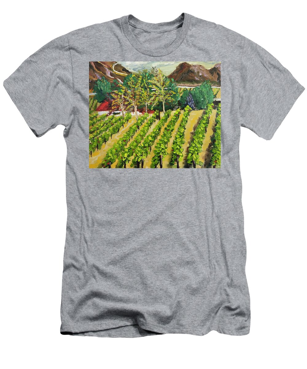 Somerset Winery T-Shirt featuring the painting Kirk's View by Roxy Rich