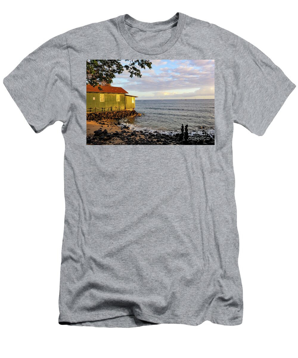 Maui T-Shirt featuring the photograph Lahaina, a sleepy town on Maui, getting ready for sunset. by Gunther Allen