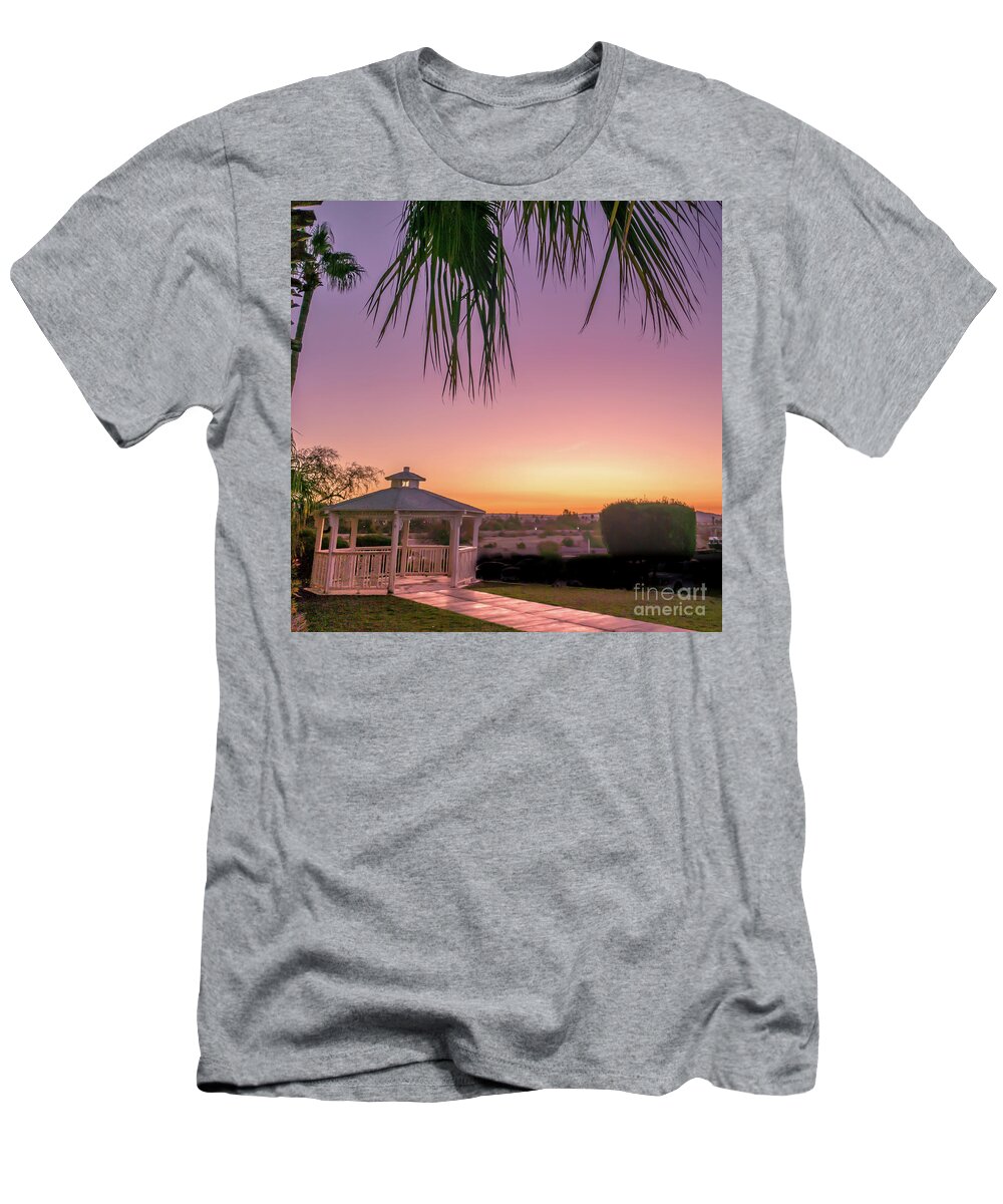 Lake T-Shirt featuring the photograph Lake Havasu gazebo square by Darrell Foster