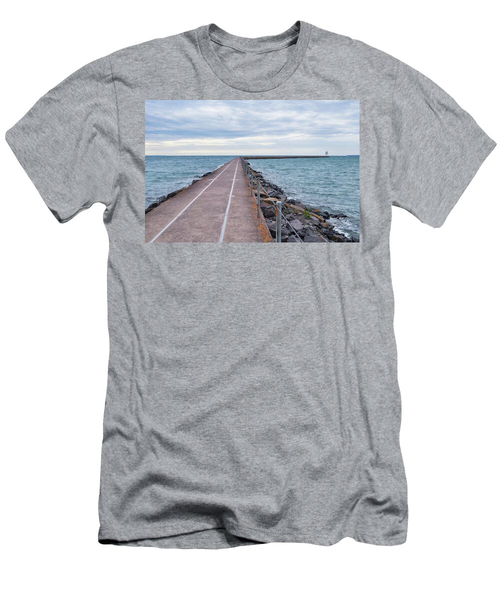 Duluth T-Shirt featuring the photograph Lake Superior Breakwater by Kyle Hanson