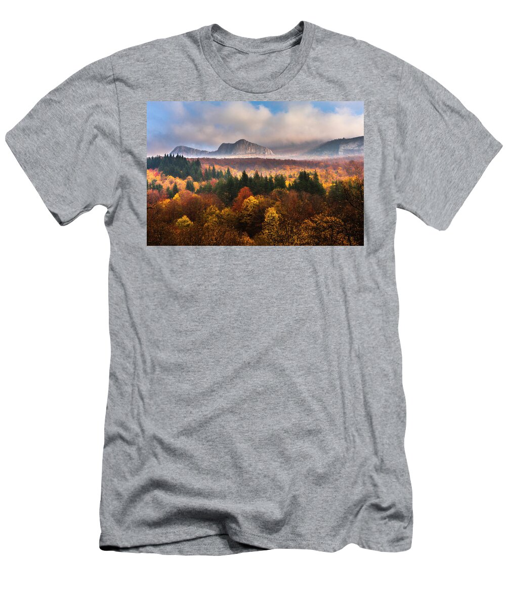 Balkan Mountains T-Shirt featuring the photograph Land Of Illusion by Evgeni Dinev