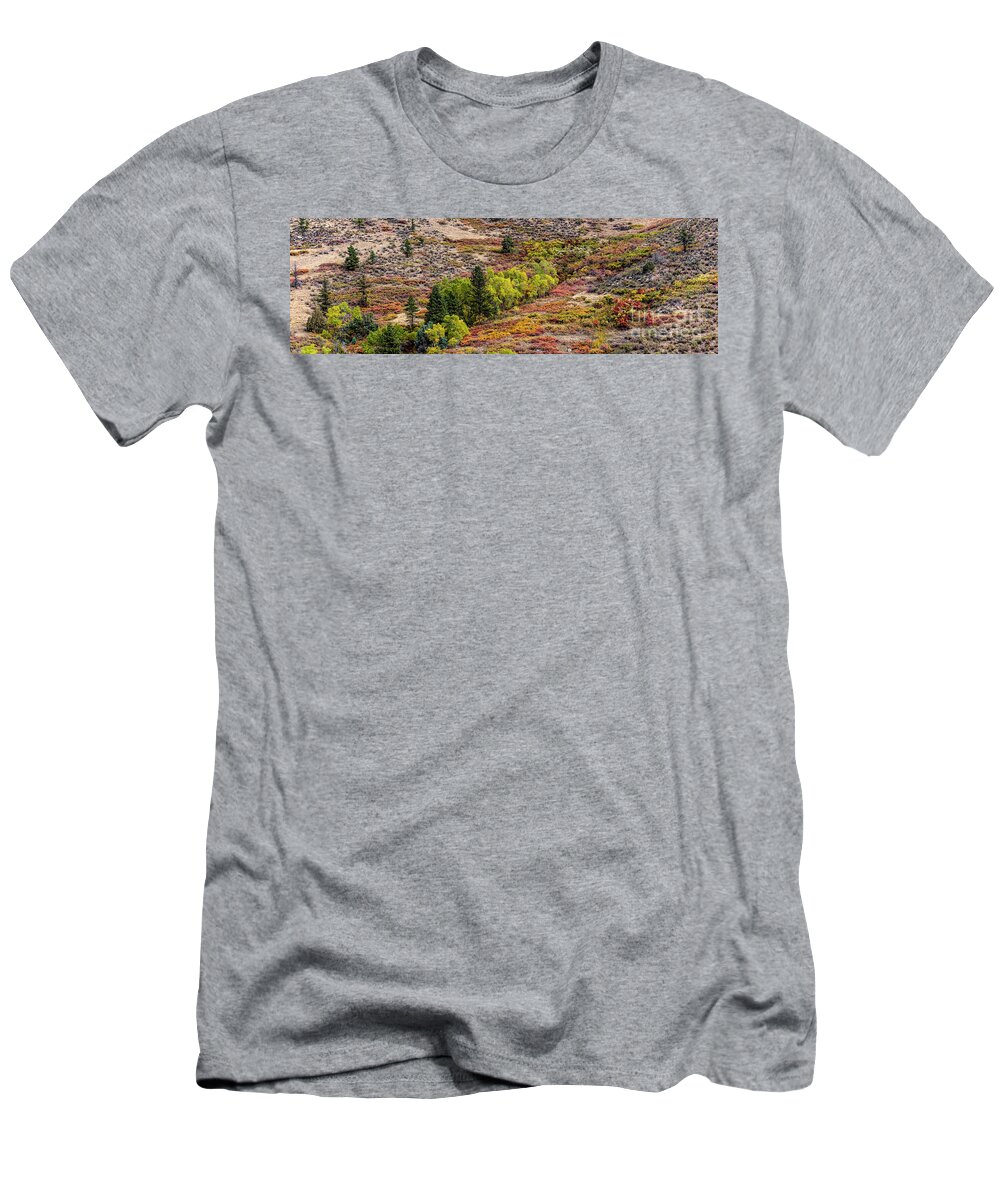 Jon Burch T-Shirt featuring the photograph Laramie River Fall Colors by Jon Burch Photography