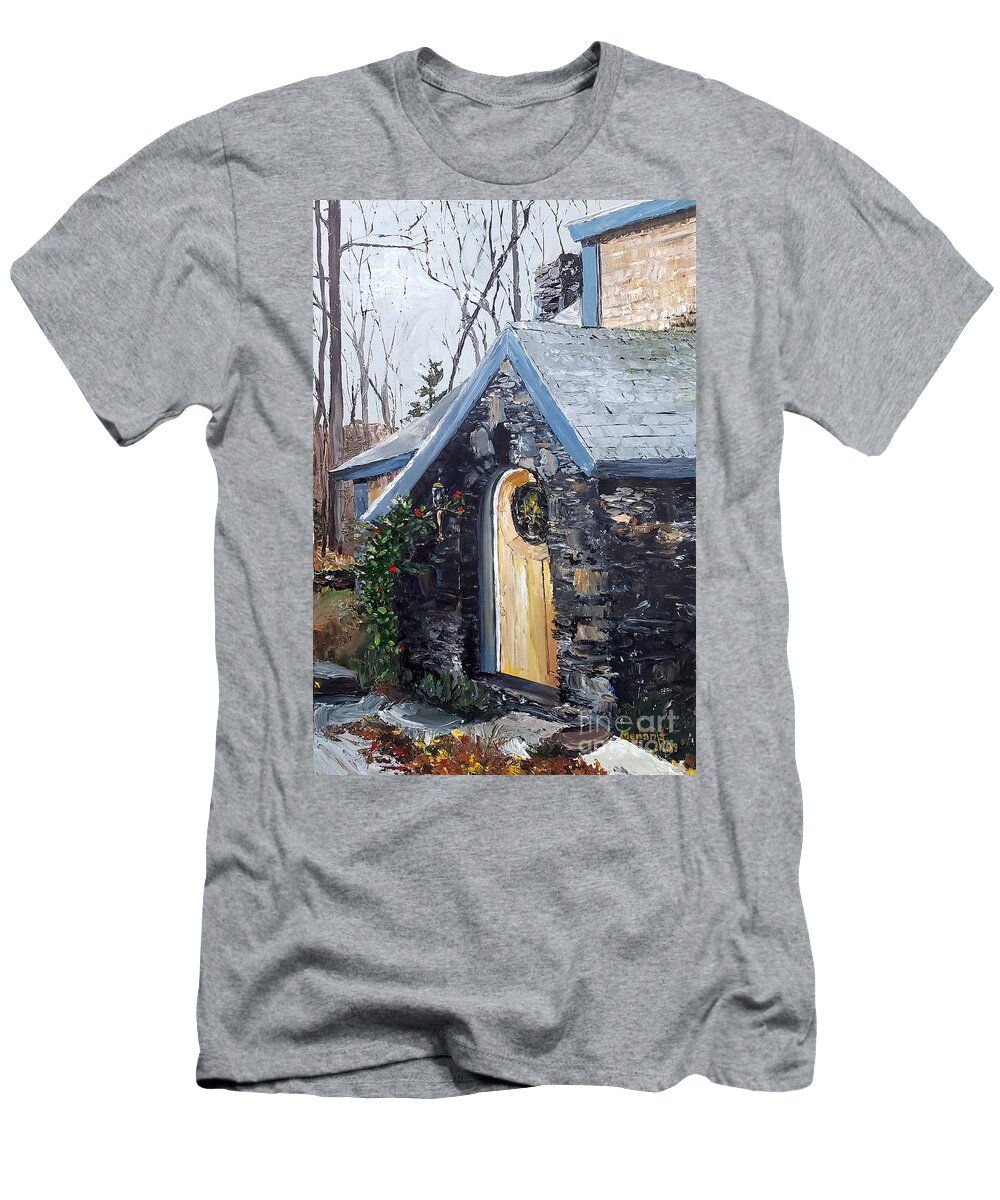 Autumn T-Shirt featuring the painting Last Roses of Autumn by Merana Cadorette