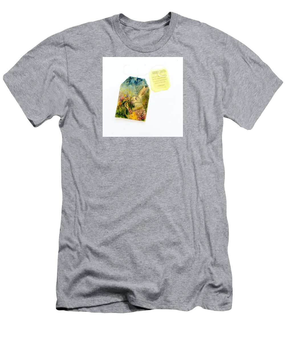 Tea T-Shirt featuring the painting Late Again by Cheryl Prather