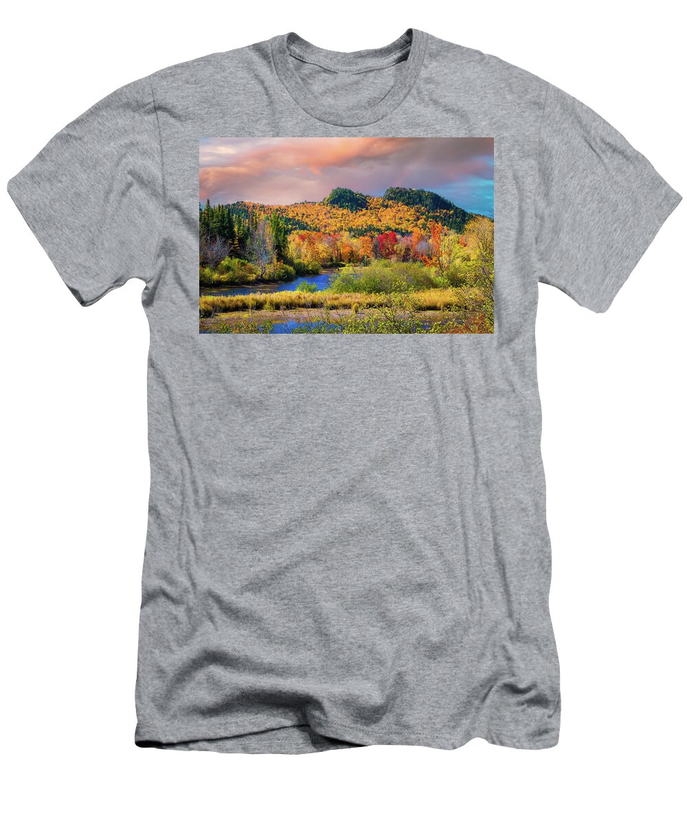 New England Fall Foliage T-Shirt featuring the photograph Late-season peak fall colors by Jeff Folger