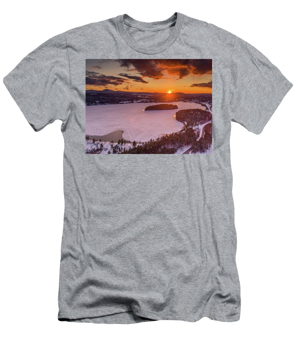 Ice T-Shirt featuring the photograph Late Winter Sunset Island Pond, VT by John Rowe