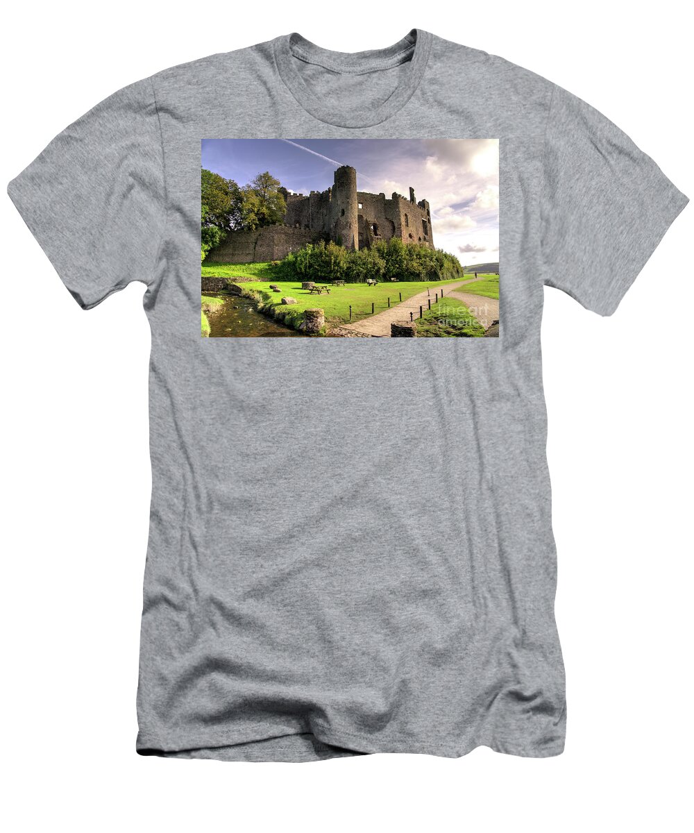 Laugharne T-Shirt featuring the photograph Laugharne Castle by Rob Hawkins