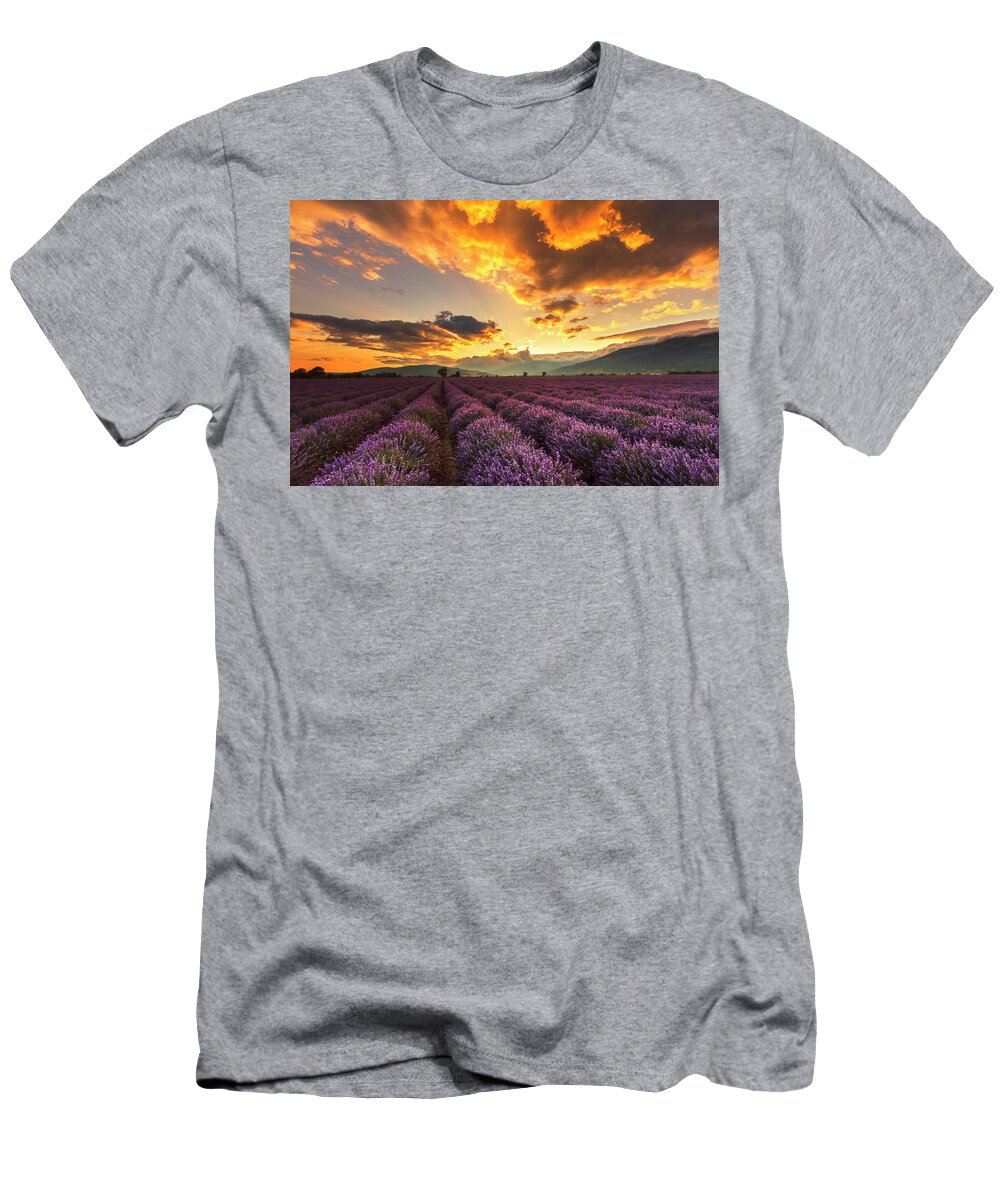 Bulgaria T-Shirt featuring the photograph Lavender Sun by Evgeni Dinev