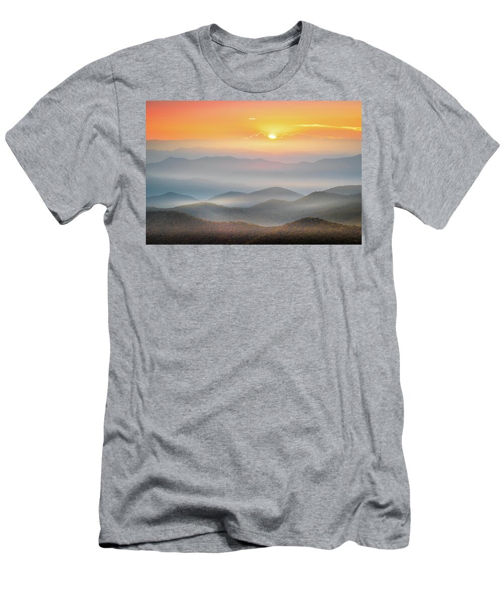 Cowee Moutain T-Shirt featuring the photograph Blue Ridge Mountains North Carolina by Jordan Hill