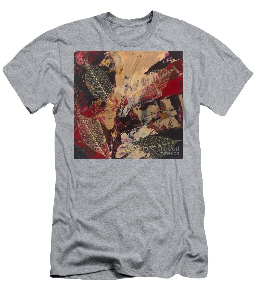 Original T-Shirt featuring the painting Leaves Abstract by Lisa Dionne