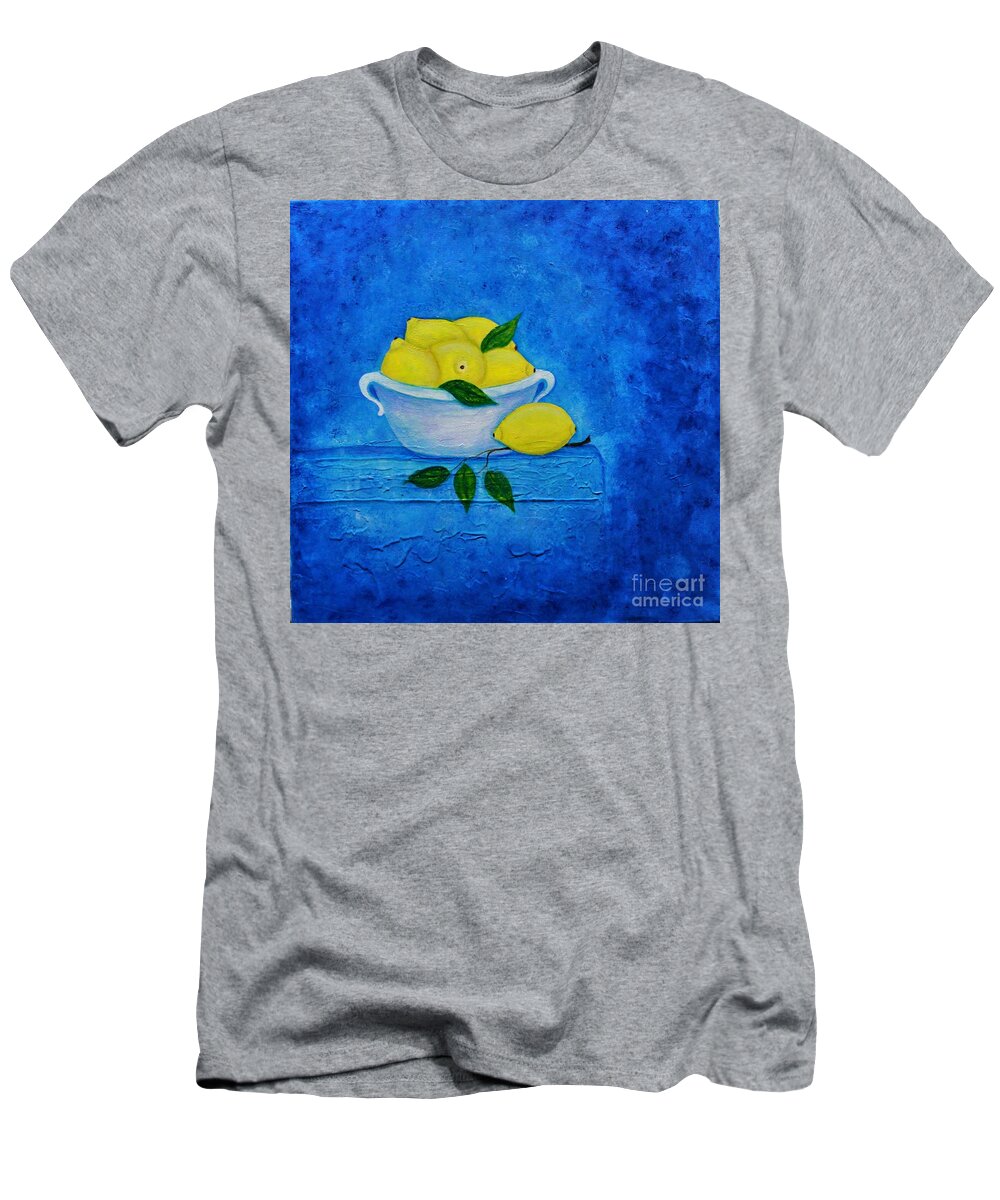 Lemon Still Life T-Shirt featuring the painting Lemons by Irene Czys