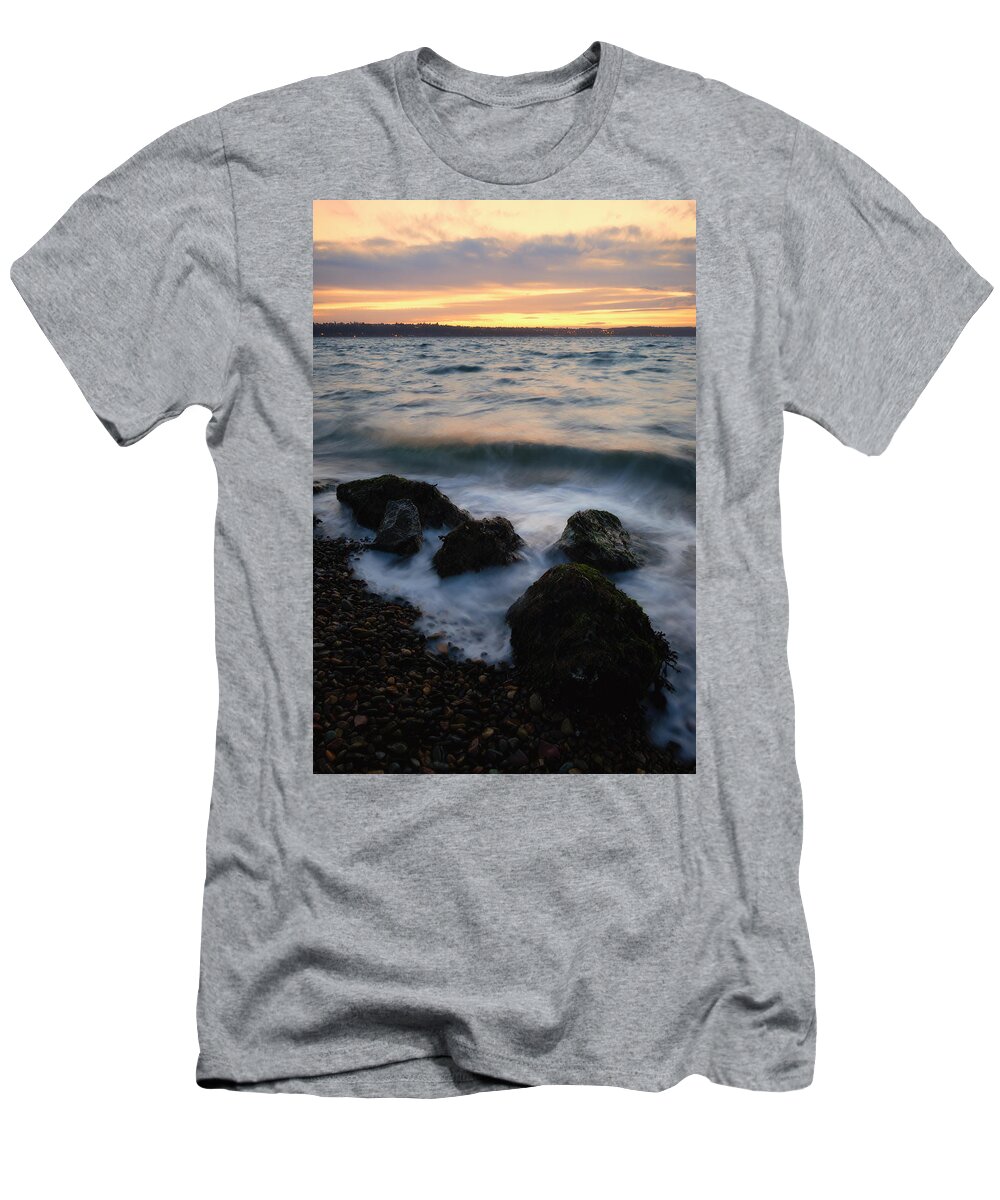Puget Sound T-Shirt featuring the photograph Life on the Rocks by Ryan Manuel