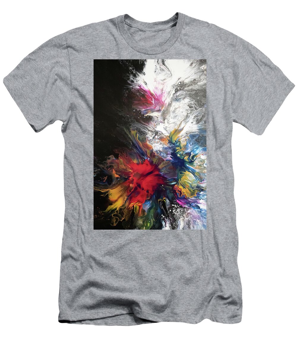Pour T-Shirt featuring the mixed media Light and Darkness by Aimee Bruno