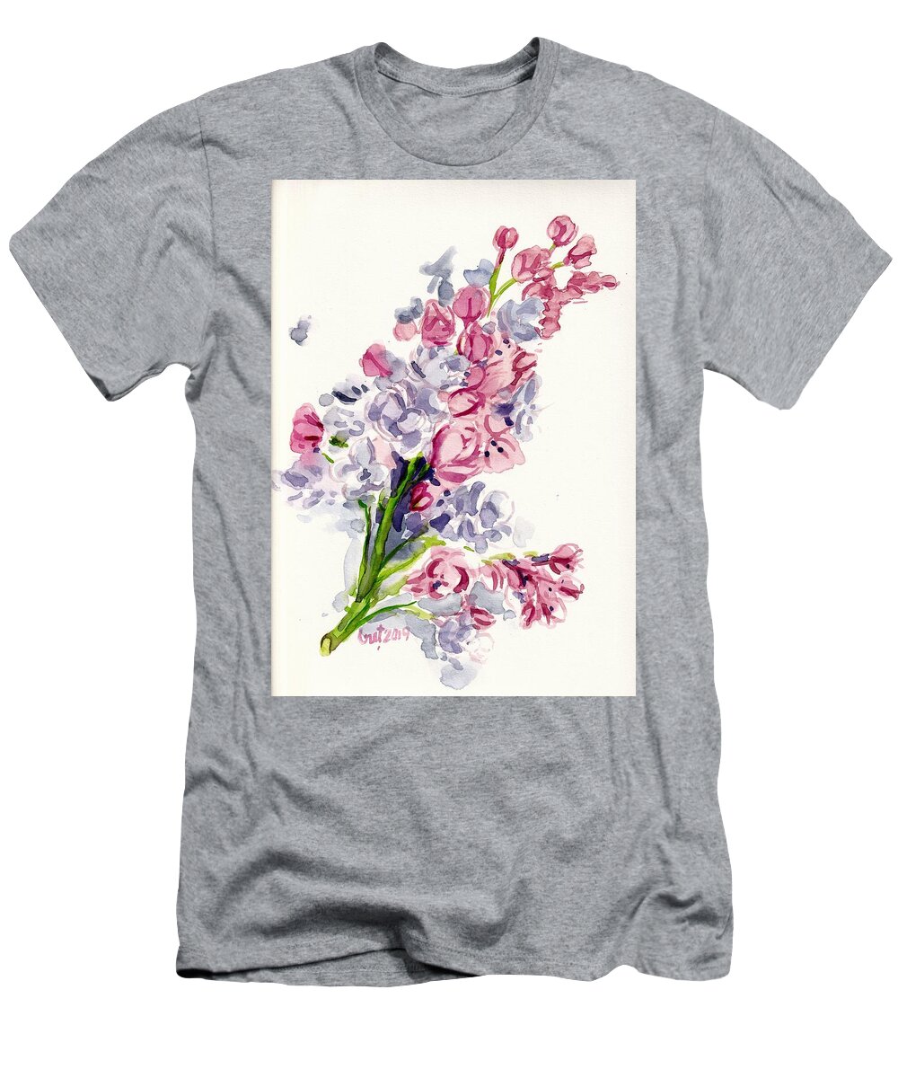 Lilac T-Shirt featuring the painting Lilac Blossom by George Cret