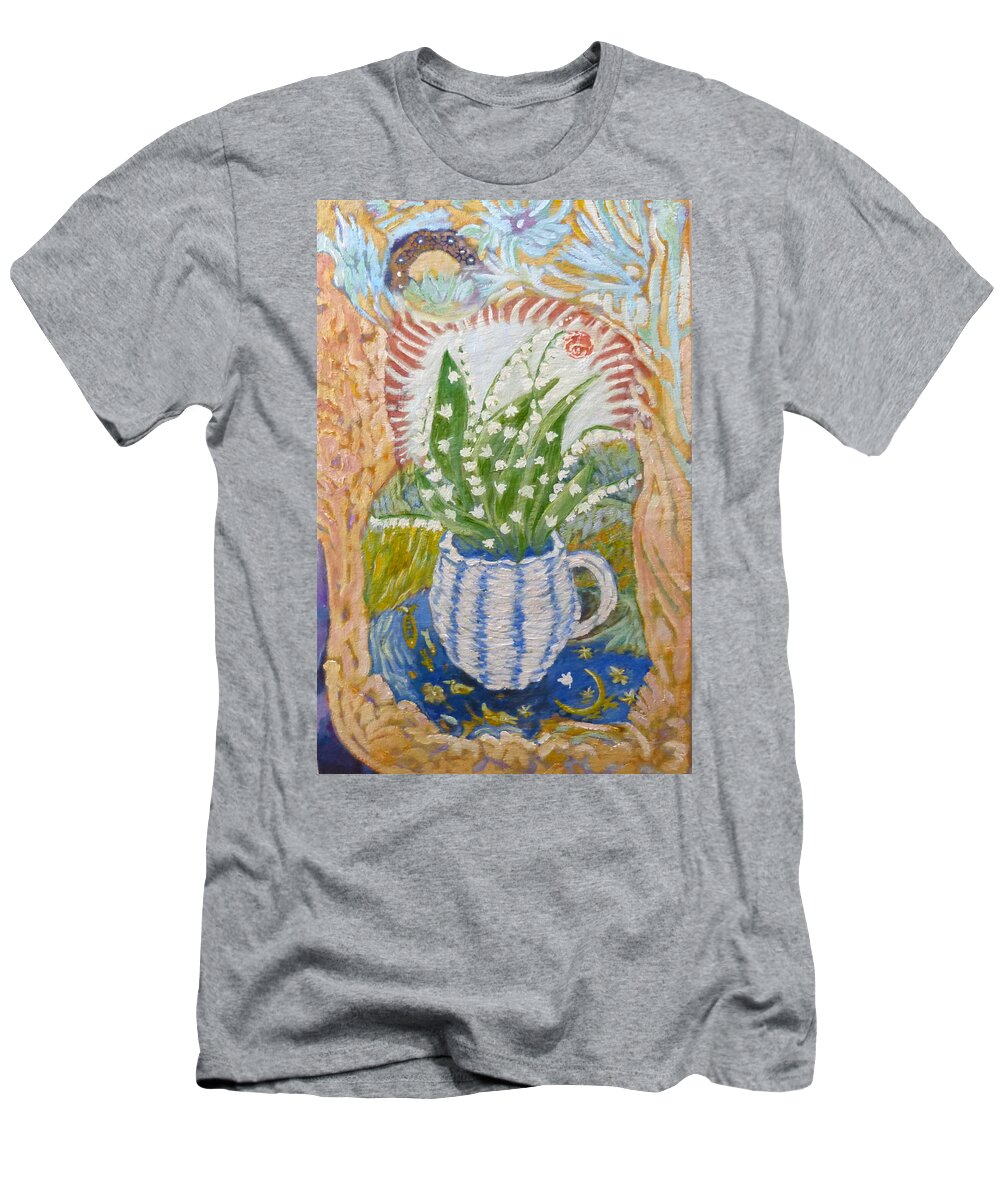 Lily Of The Valley T-Shirt featuring the painting Lily of the valley by Elzbieta Goszczycka