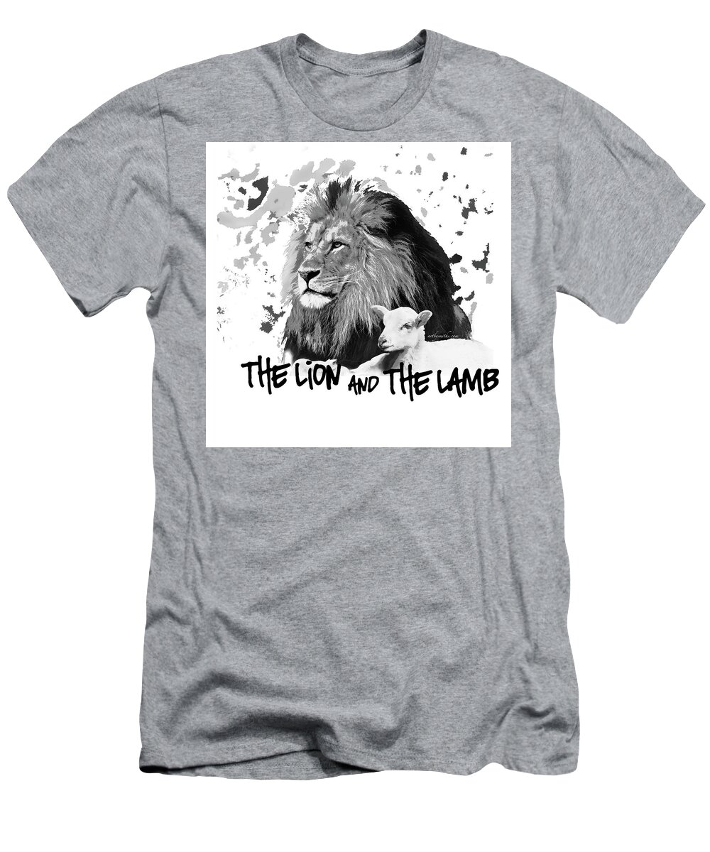  T-Shirt featuring the photograph Lion and Lamb T-shirt #2 by Steve And Sharon Smith
