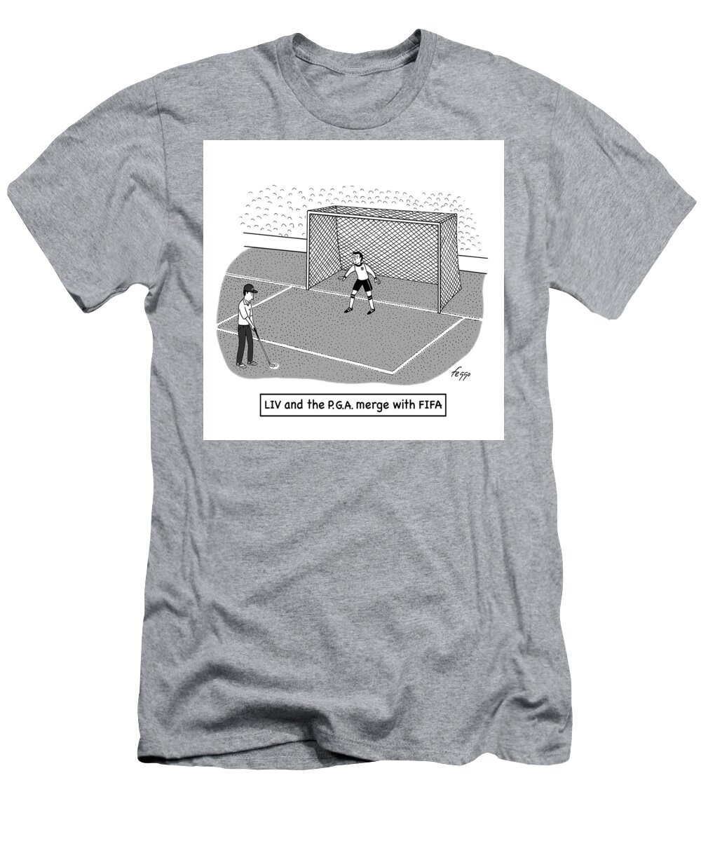 A27907 T-Shirt featuring the drawing LIV and the P.G.A. Merge with FIFA by Felipe Galindo