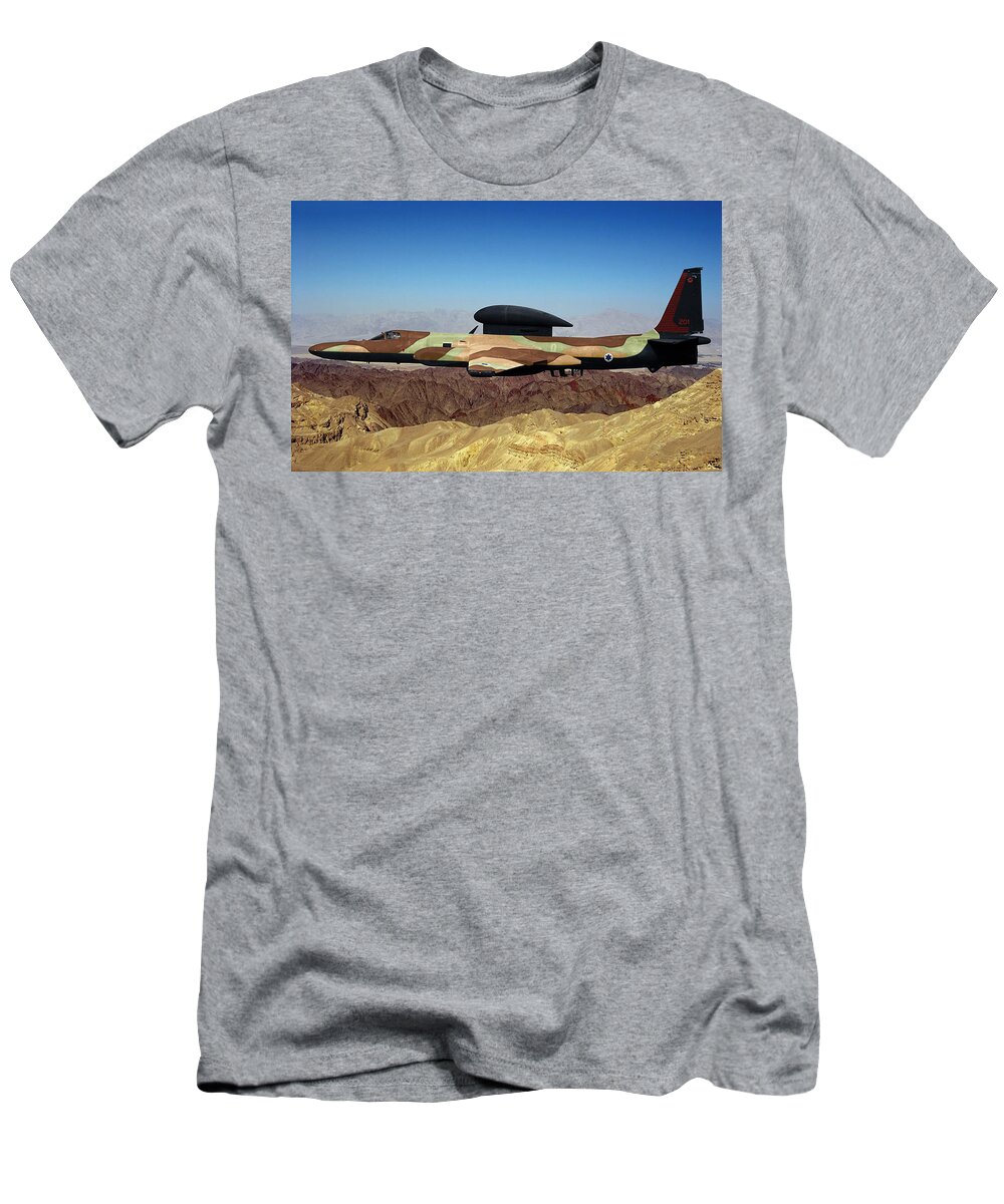 Lockheed T-Shirt featuring the digital art Lockheed U-2I Mehrahghel by Custom Aviation Art