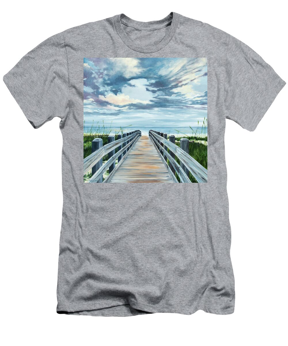 Deck T-Shirt featuring the painting Heaven Bound by Katrina Nixon
