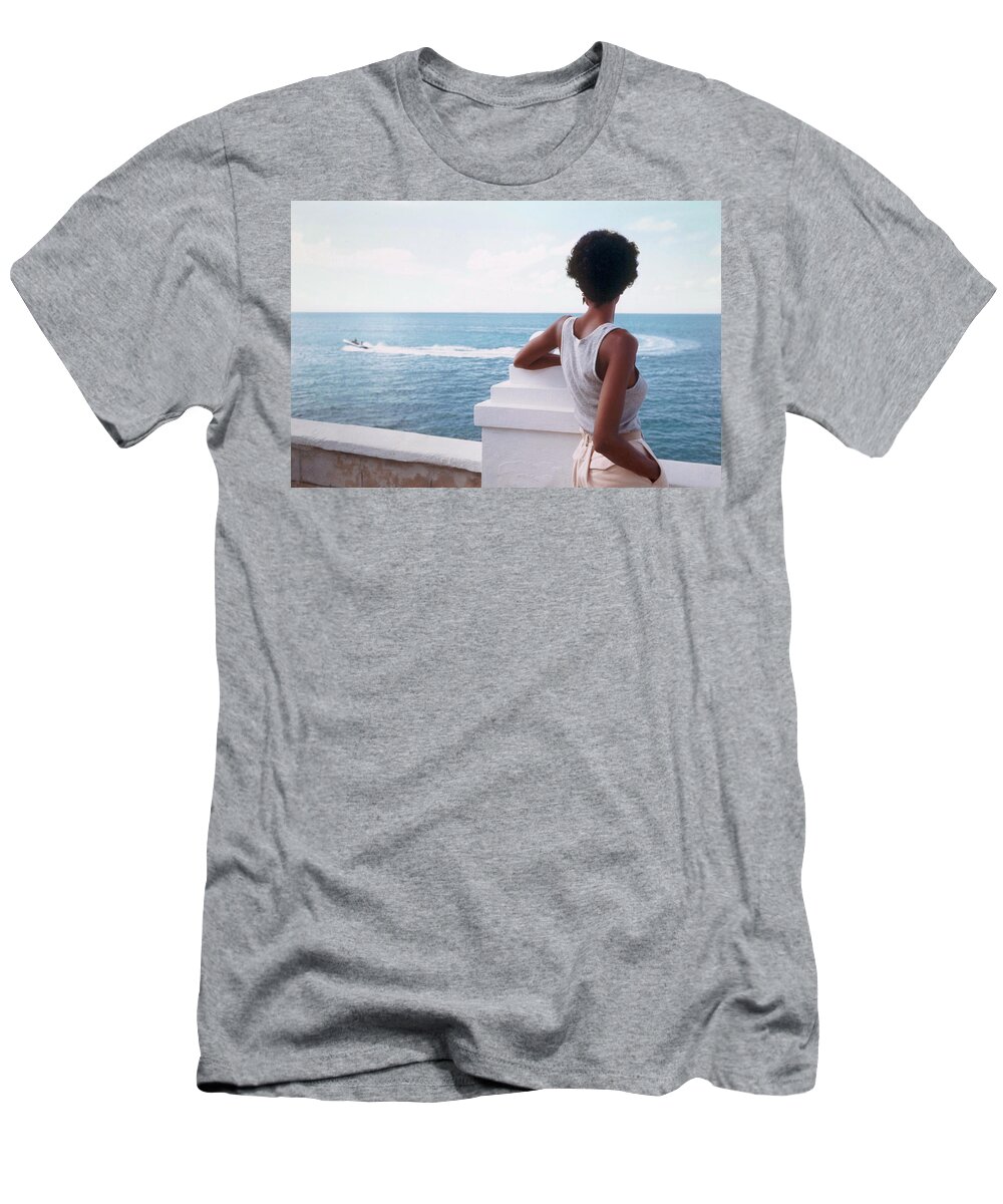 Bermuda T-Shirt featuring the photograph Looking Out to Sea 1972 by Steve Ladner