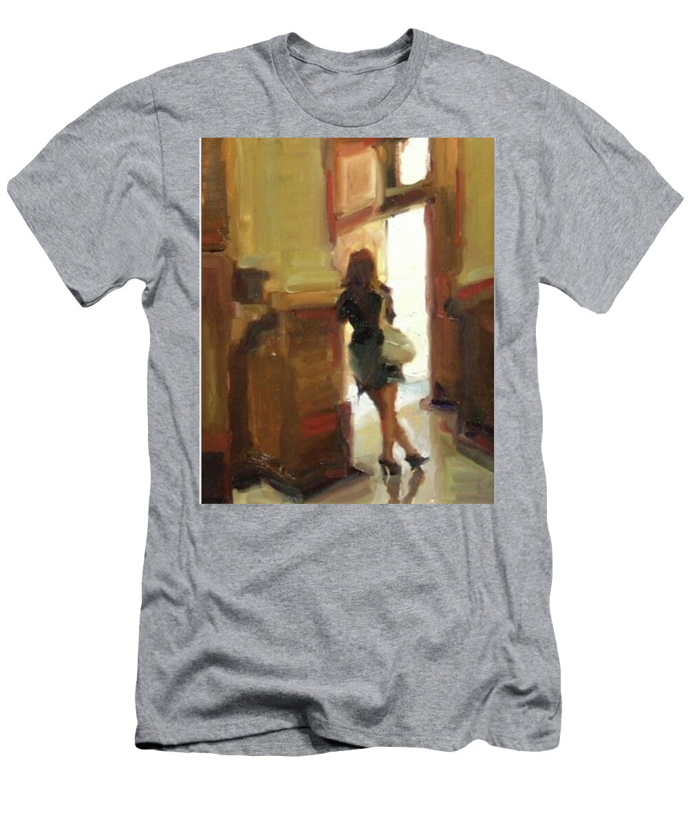 Figurative T-Shirt featuring the painting Looking Outward by Ashlee Trcka
