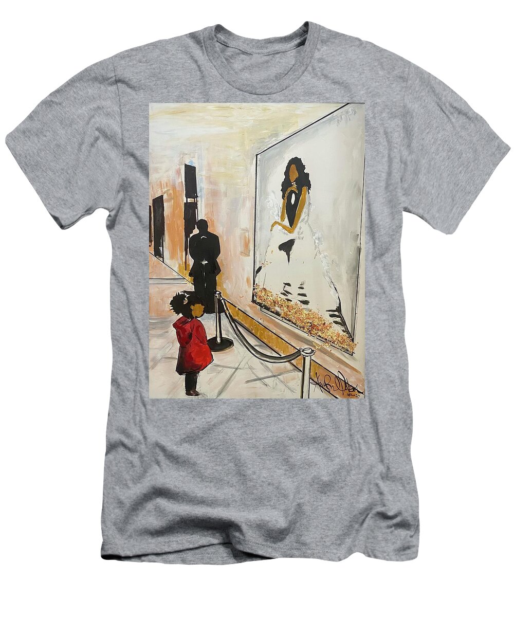  T-Shirt featuring the painting Looking up at Greatness by Angie ONeal
