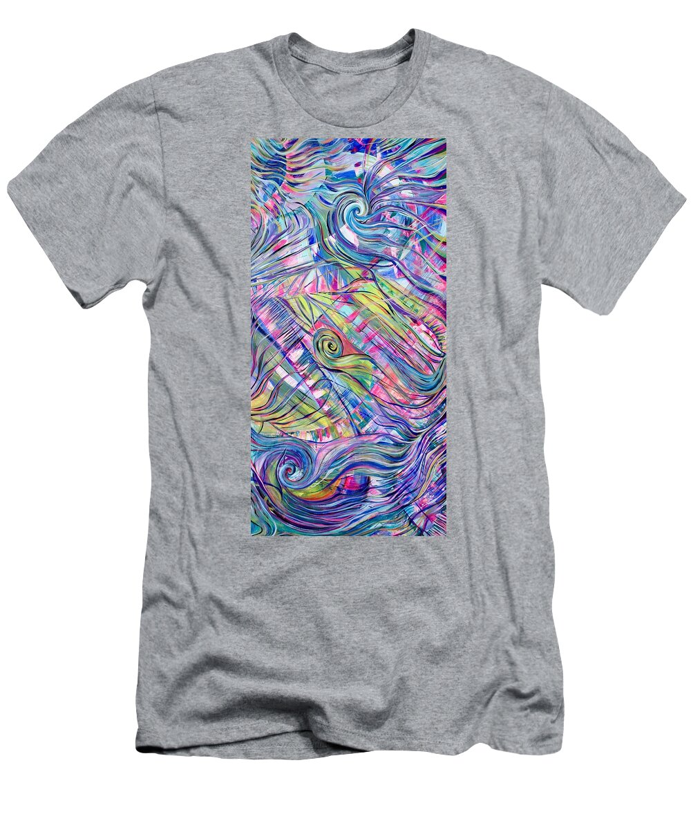 Abstract T-Shirt featuring the painting Love Moves in from All Directions by Jackie Ryan