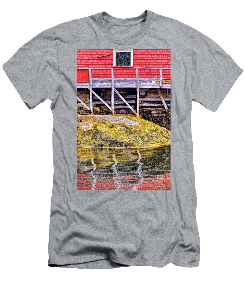 Reflections T-Shirt featuring the photograph Low Tide at Peggy's Cove 4 by Tatiana Travelways