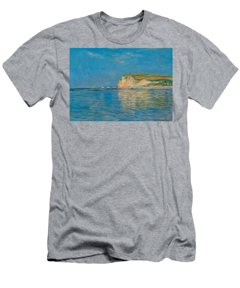 Low Tide T-Shirt featuring the painting Low Tide at Pourville by Claude Monet