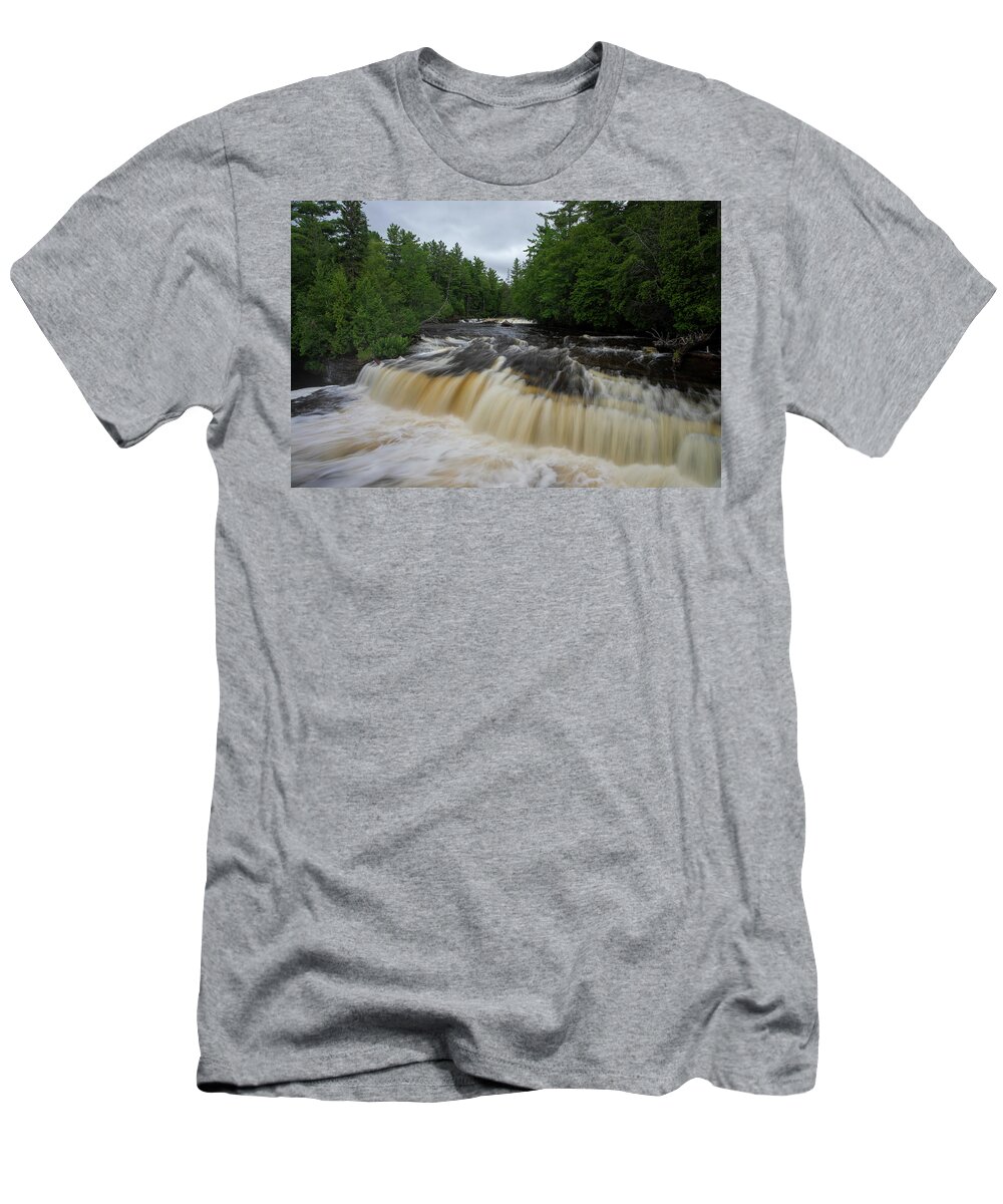 Tahquamenon Falls Lower Falls T-Shirt featuring the photograph Lower Tahquamenon Falls State Park Michigan by Dan Sproul
