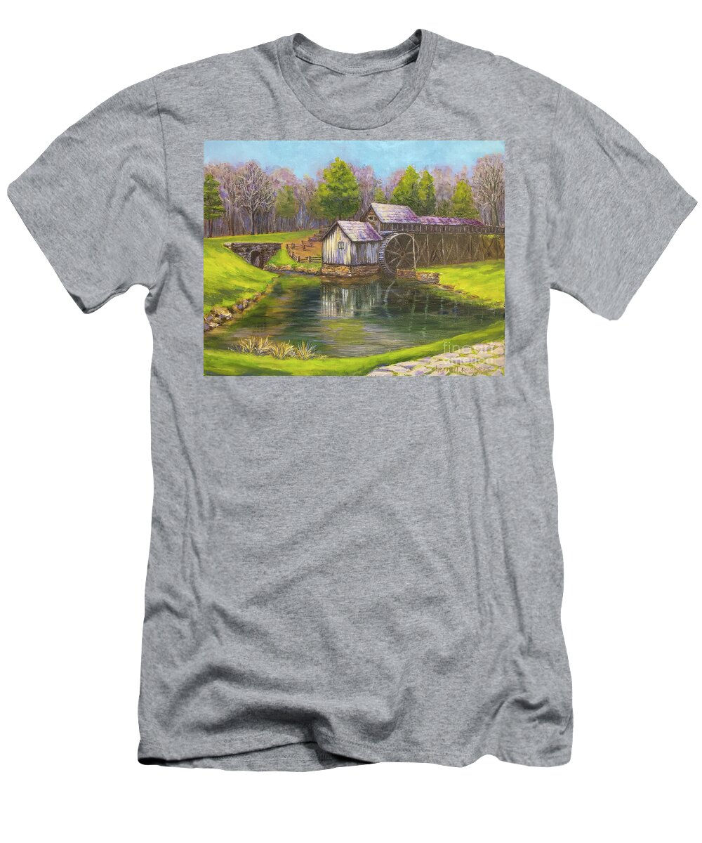 Original Art T-Shirt featuring the painting Mabrey Mill by Sherrell Rodgers
