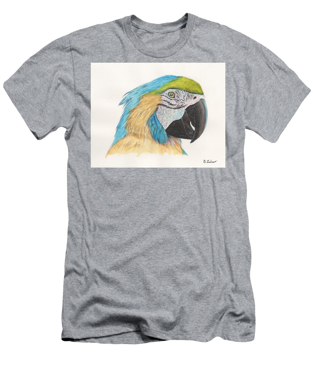 Macaw T-Shirt featuring the painting Macaw by Bob Labno