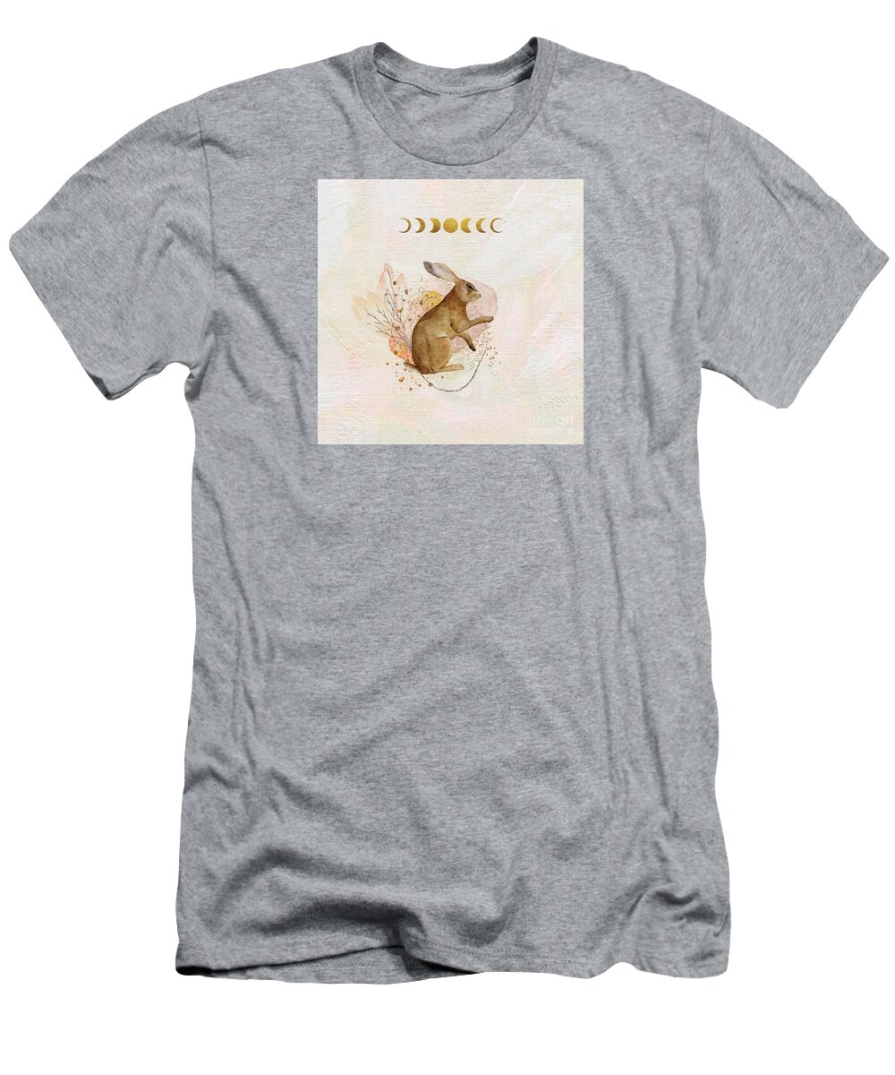 Rabbit T-Shirt featuring the painting Magical Forest Rabbit by Garden Of Delights