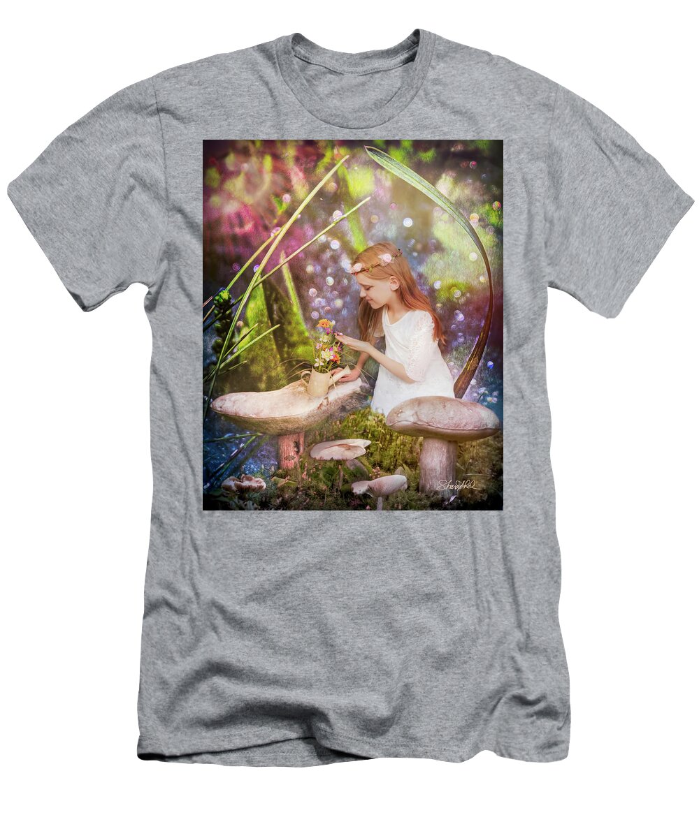 Magical T-Shirt featuring the photograph Magical Mushroom Garden by Shara Abel