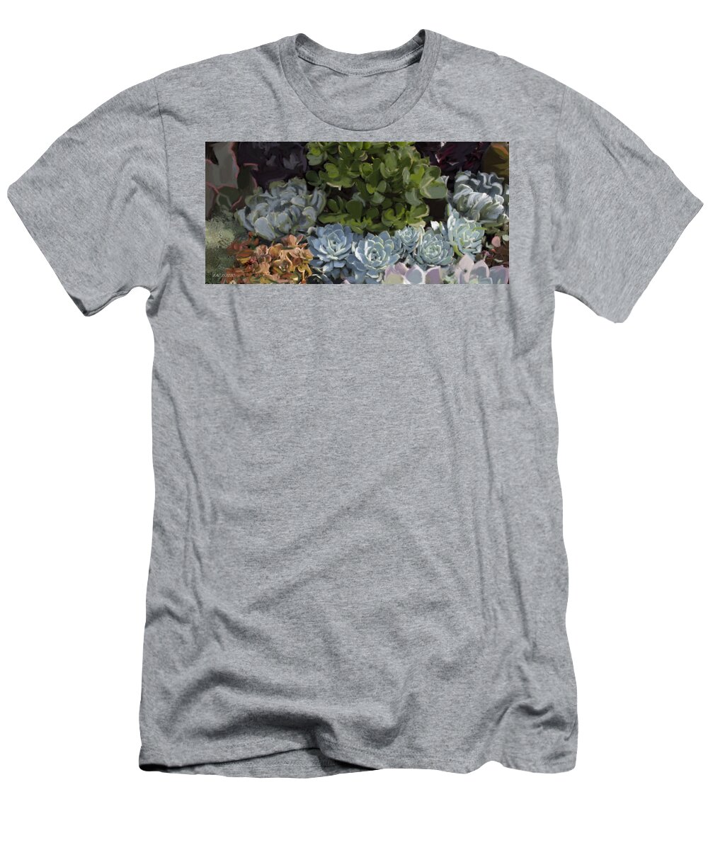 Succulents T-Shirt featuring the digital art Magical Succulents by Beth Cornell