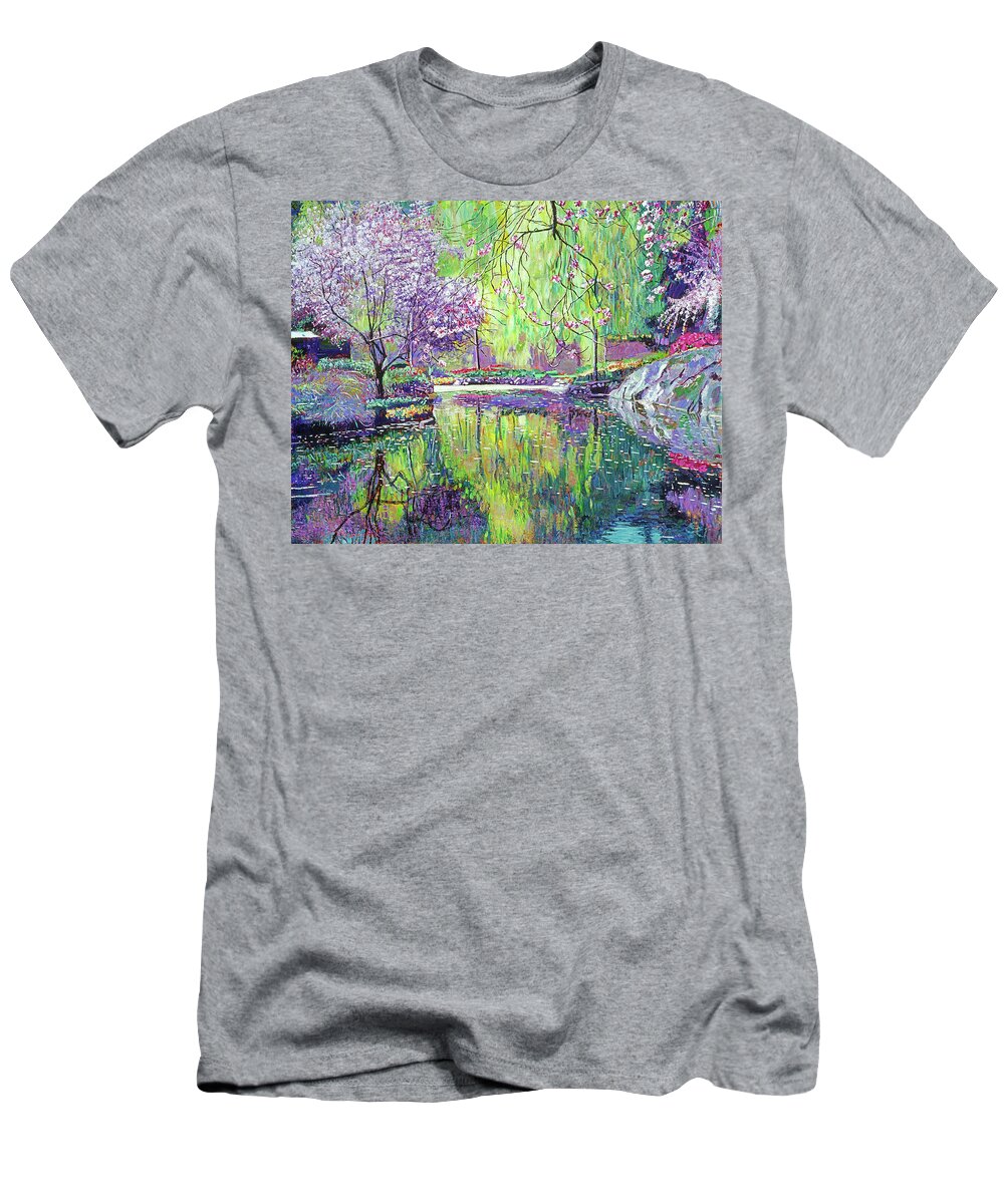 Landscape T-Shirt featuring the painting Magnolia Blossoms by David Lloyd Glover