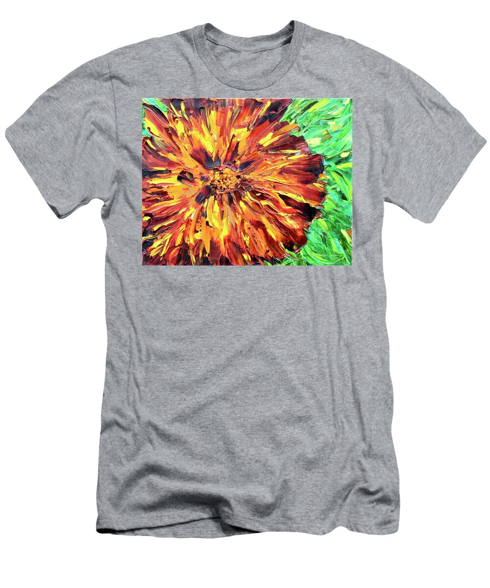 Marigold T-Shirt featuring the painting Marigold Inspiration 4 by Teresa Moerer