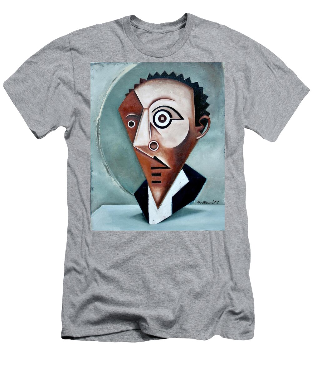 Langston Hughes T-Shirt featuring the painting Mask of the Black Pierrot / Langston Hughes by Martel Chapman