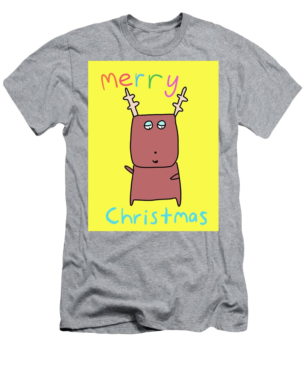 Christmas T-Shirt featuring the digital art Merry Reindeer by Ashley Rice