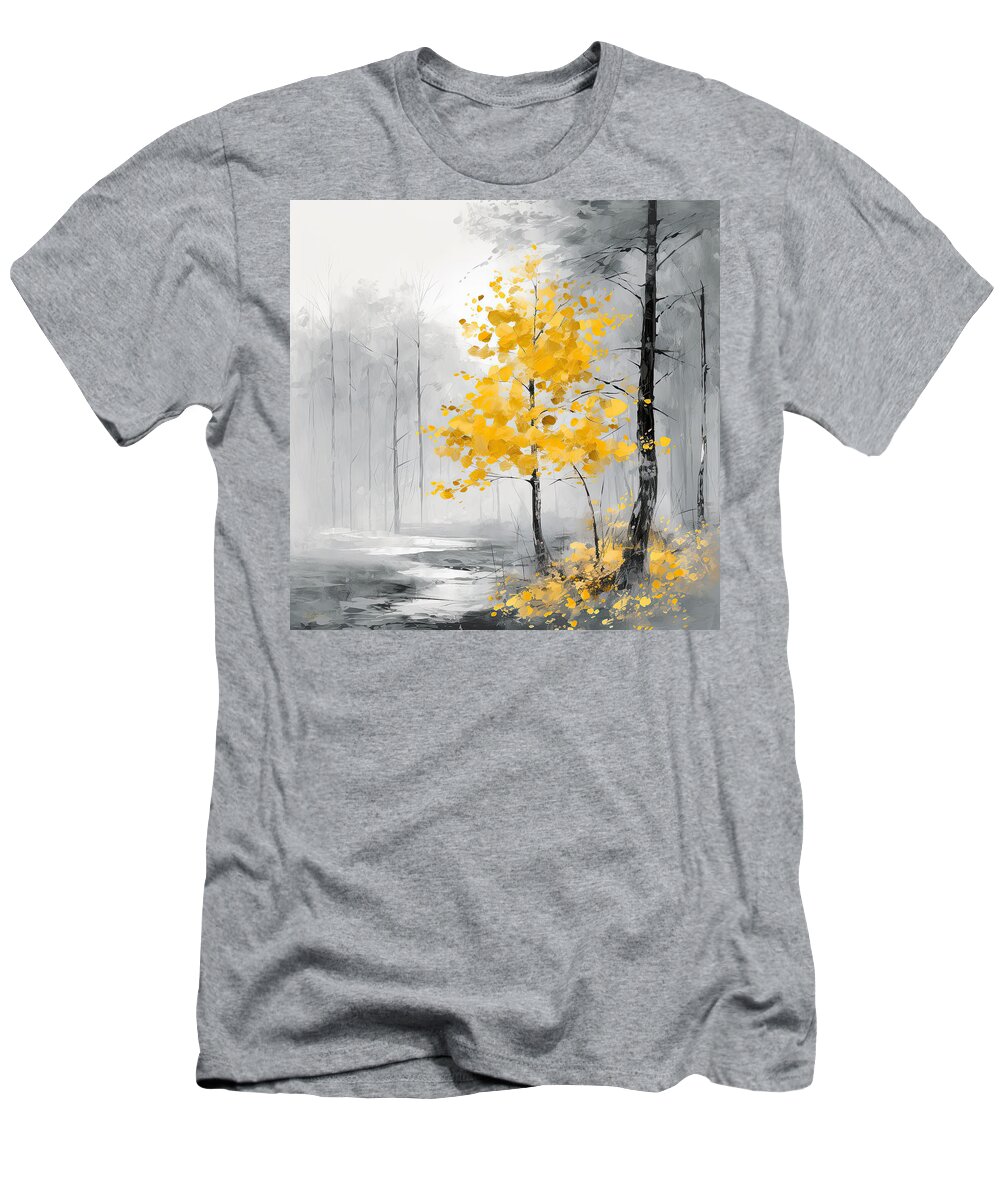 Yellow T-Shirt featuring the digital art Mesmerizing Yellow by Lourry Legarde