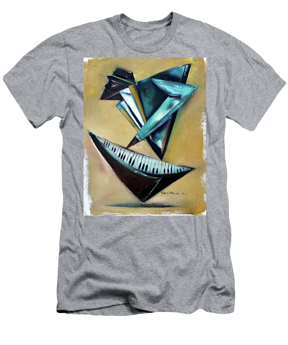 Jazz T-Shirt featuring the painting Metaphysic-Ali by Martel Chapman