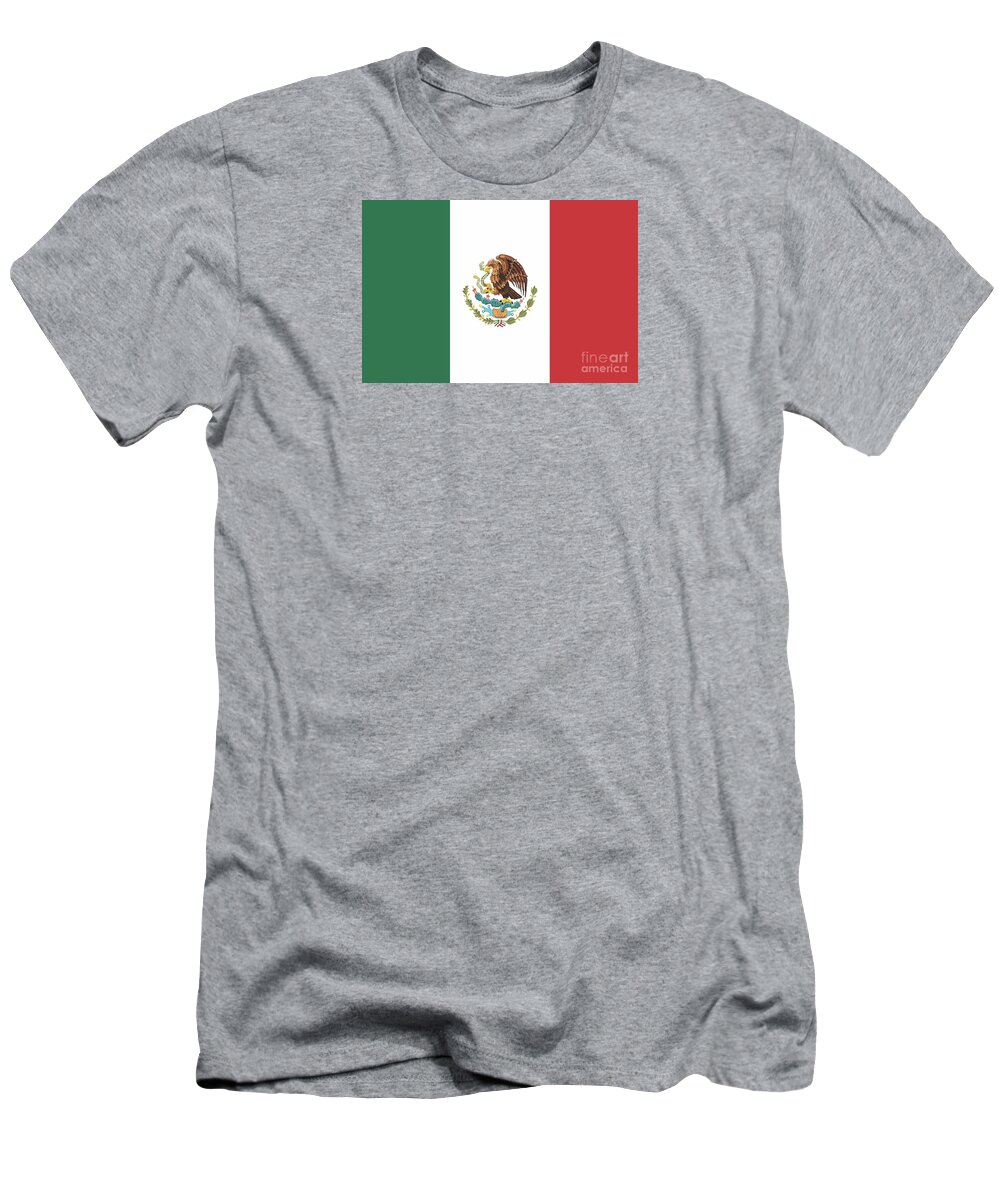Mexico T-Shirt featuring the mixed media Mexican Mexico Flag by Venustiano Carranza