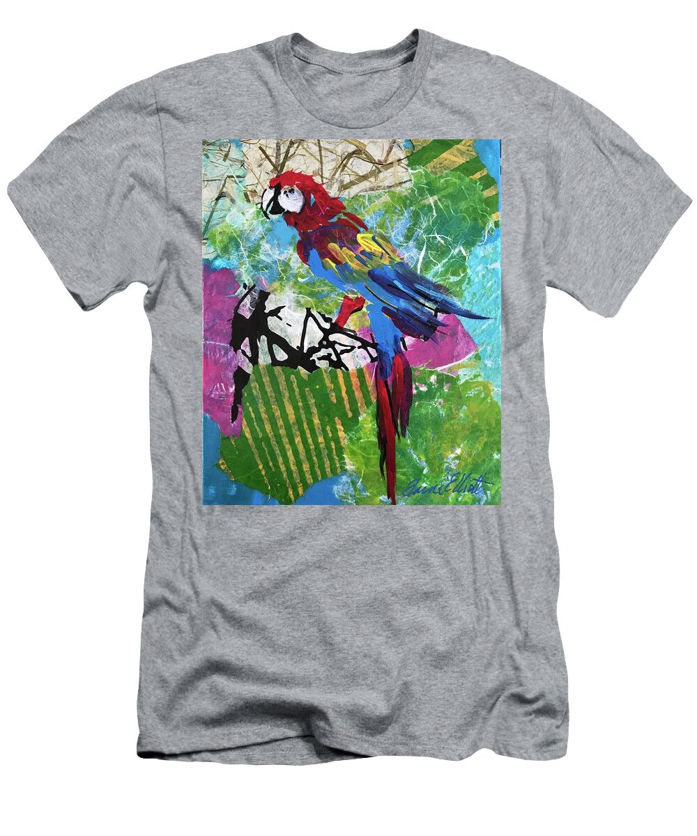 Parrot Paintings T-Shirt featuring the painting Mexico Macaw II by Elaine Elliott