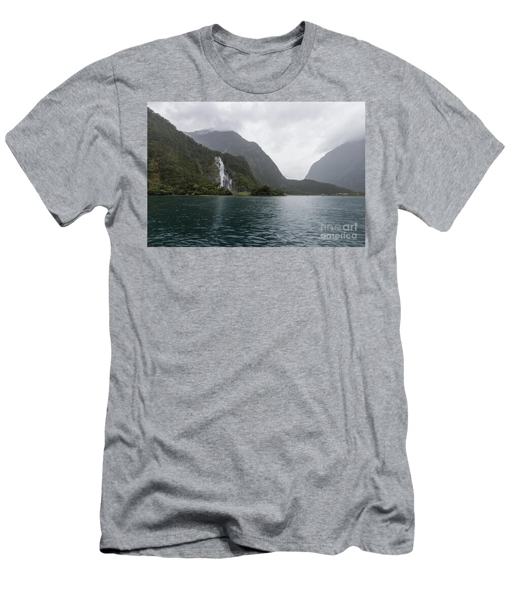 Milford Sound T-Shirt featuring the photograph Milford Sound by Eva Lechner