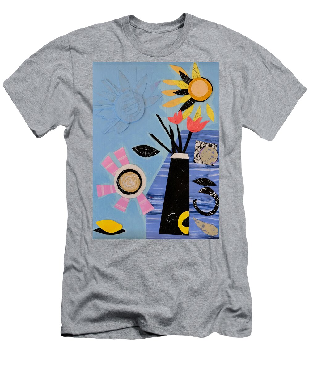 Flowers T-Shirt featuring the mixed media Mini Bouquet 7 by Julia Malakoff
